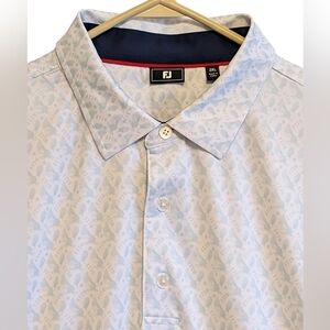 Footjoy 1776 Eagle Pattern Men's Polo White Blue 2XL